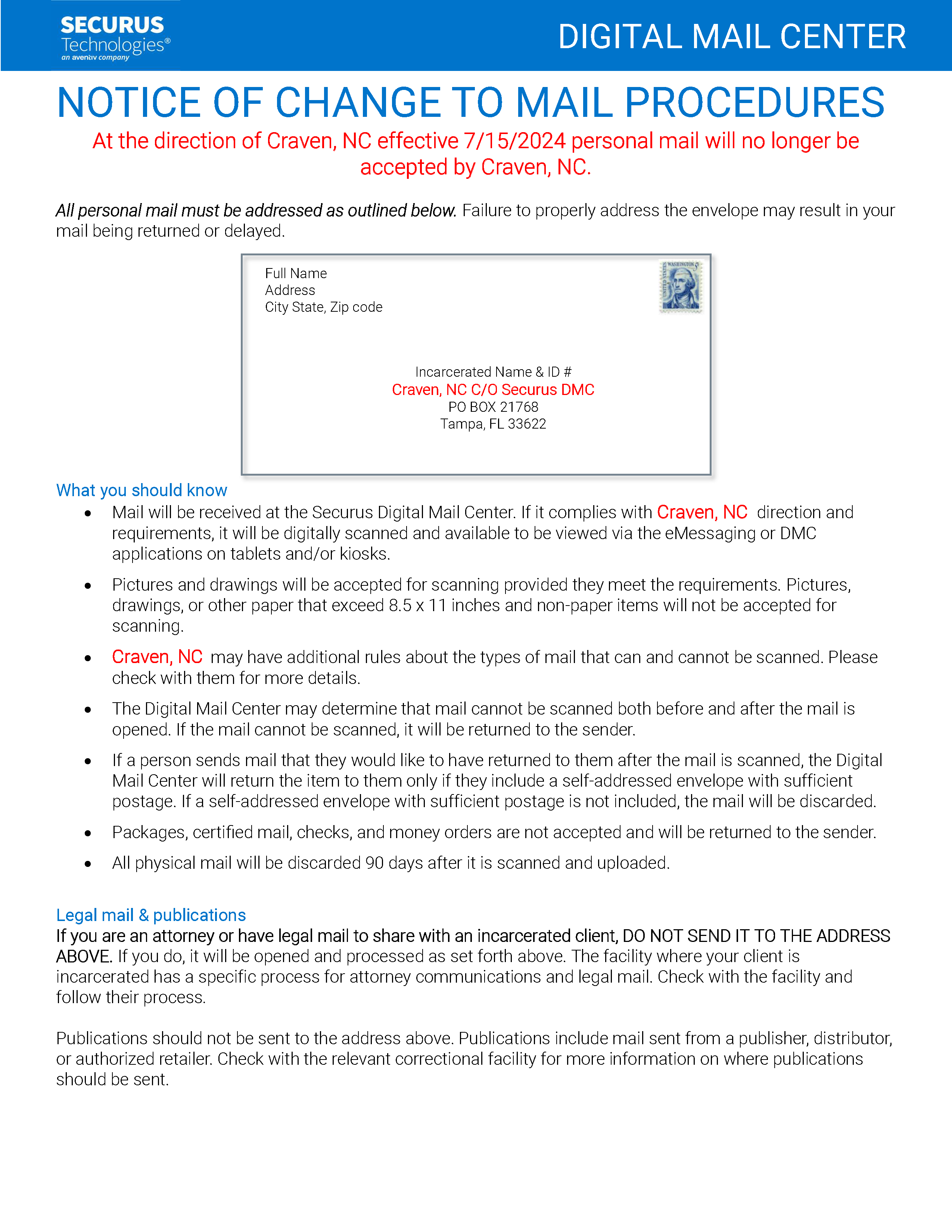 Inmate Correspondence