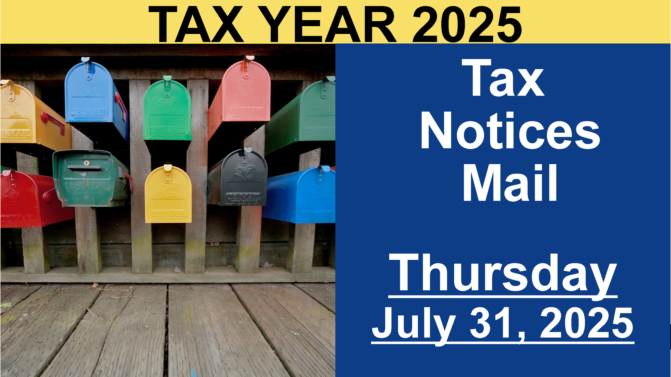 Tax Year 2025 Bills Mailed